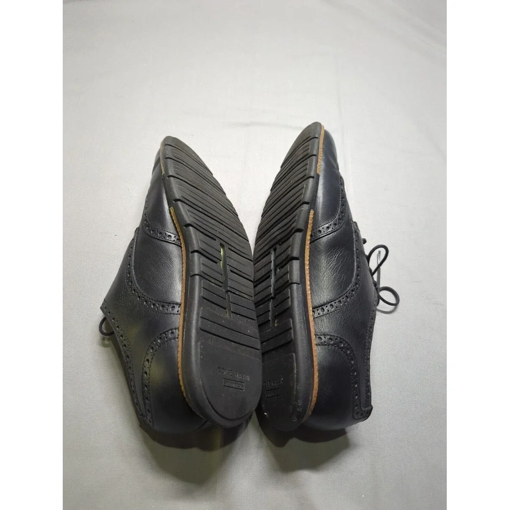 Cole‎ Haan Grand.OS Mens 12 Black Leather Wingtip Oxford Dress Shoes C13412
